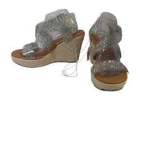 Torrid Women's Rhinestone Embellished Espadrille Wedge Sandals Shoes Size 10 New